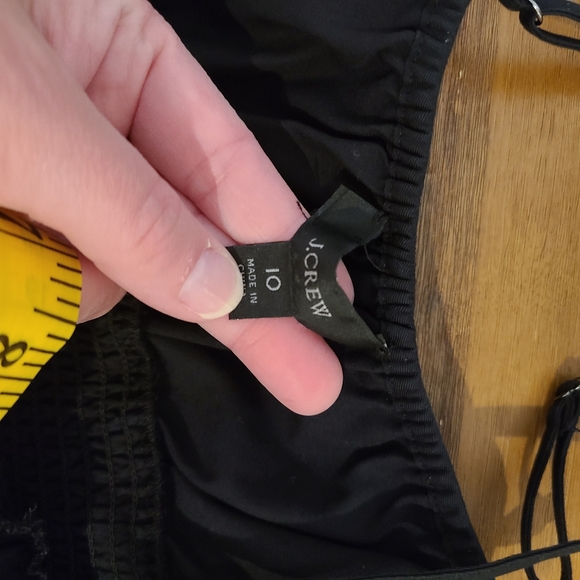 J.Crew Black Smocked Waist Pleated Skirt Midi Dress - Picture 7 of 9